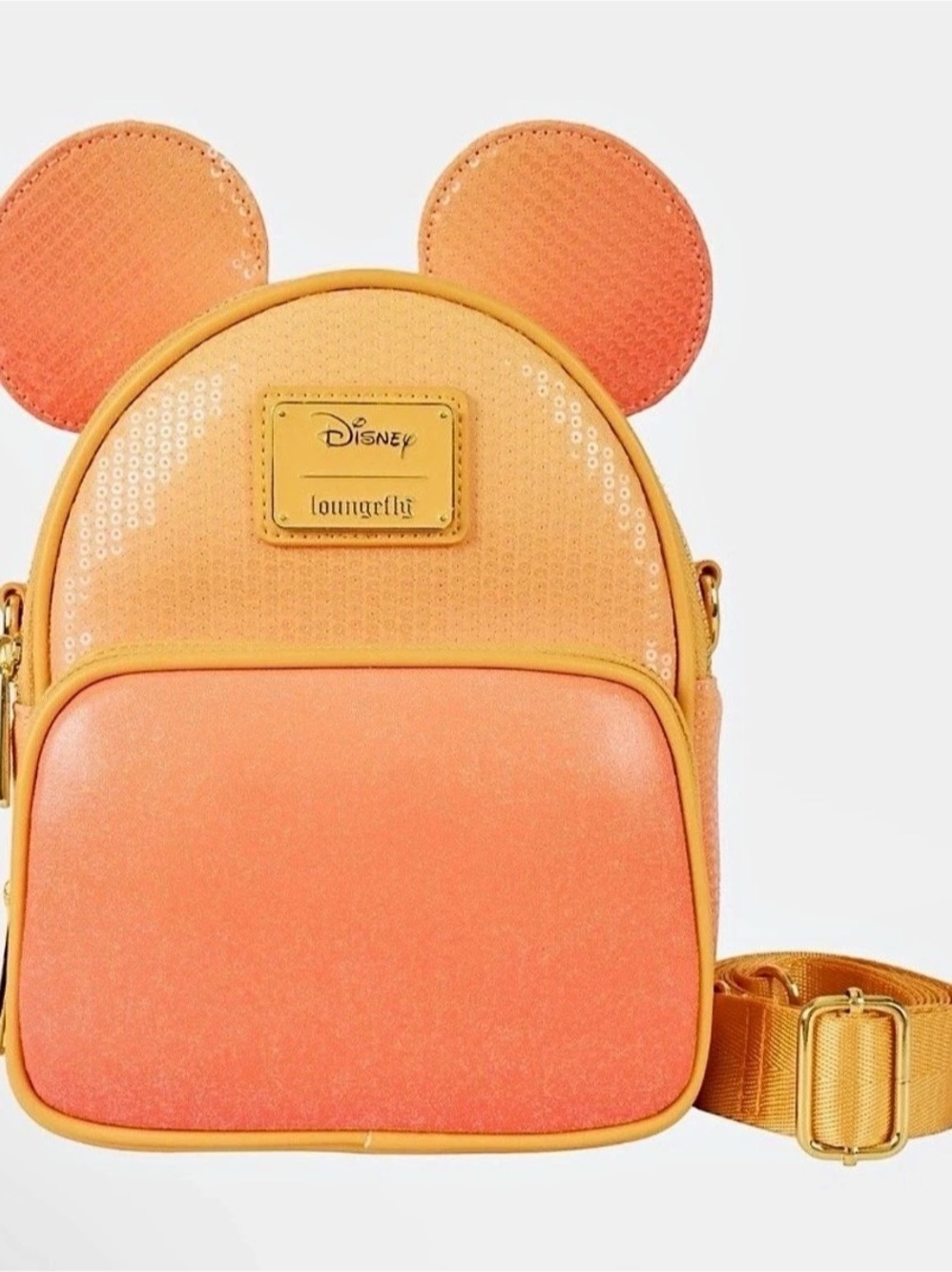 Loungefly Mickey Mouse Glitter Sequin Convertible Mini Backpack & Crossbody Bag